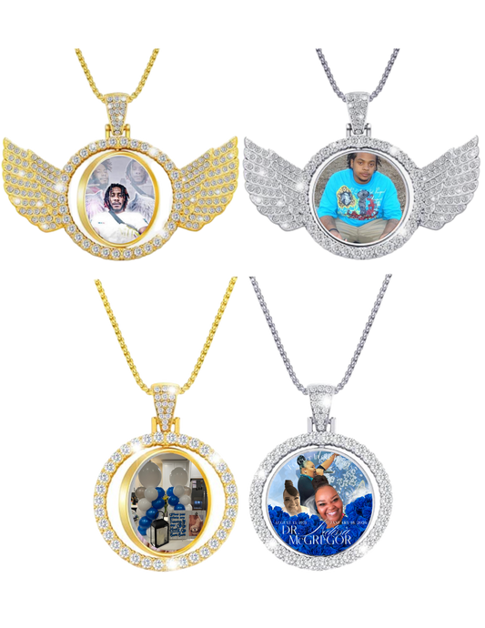 Rhinestone Keepsake Photo Necklace