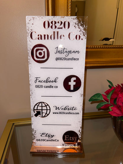 Custom Pay Scan/Social Media Sign